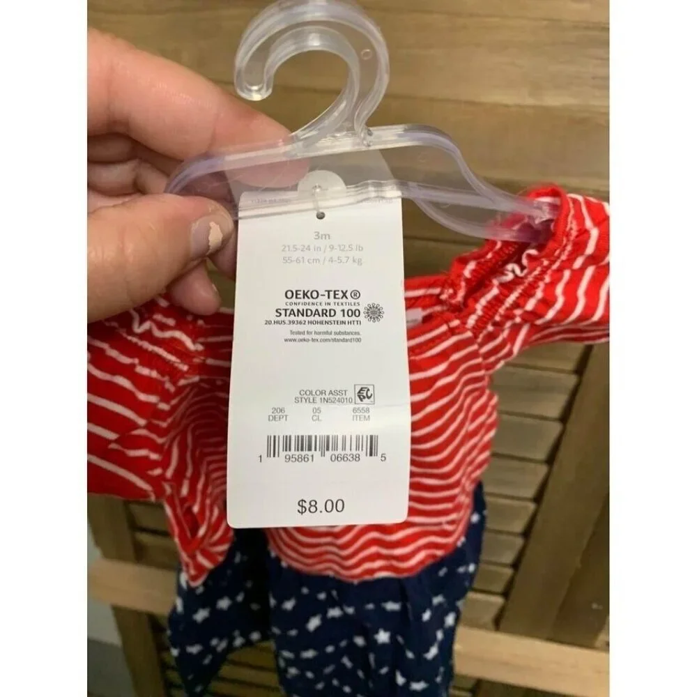 NWT Just One You Baby Girls Americana Patriotic Dress Size 3 Months 4th July Z4